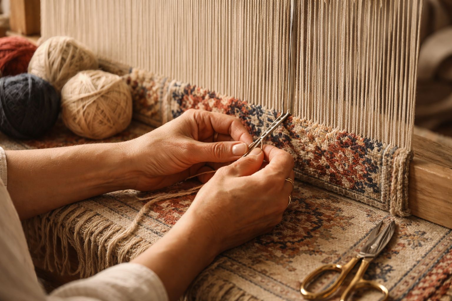 Hand-woven ethnic rug